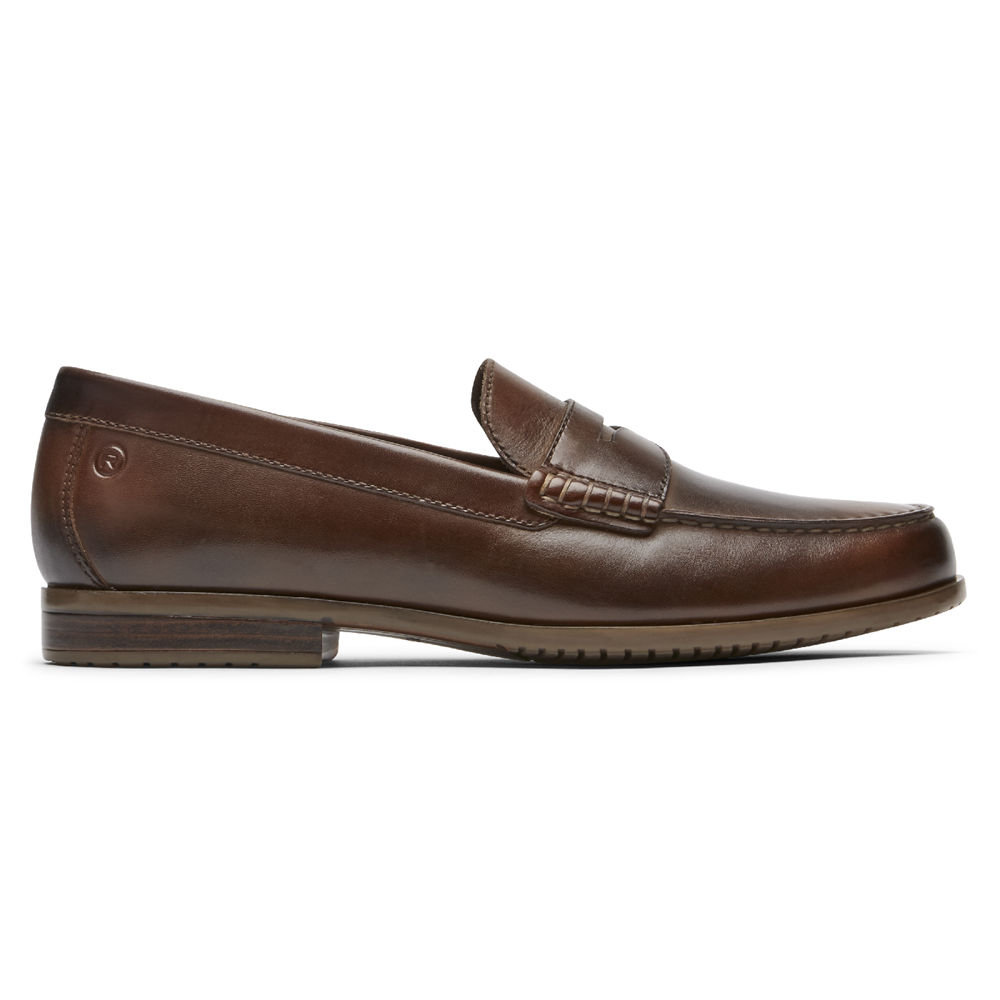 Rockport Mens Loafers Brown - Curtys Penny - UK 713-ARLFDY